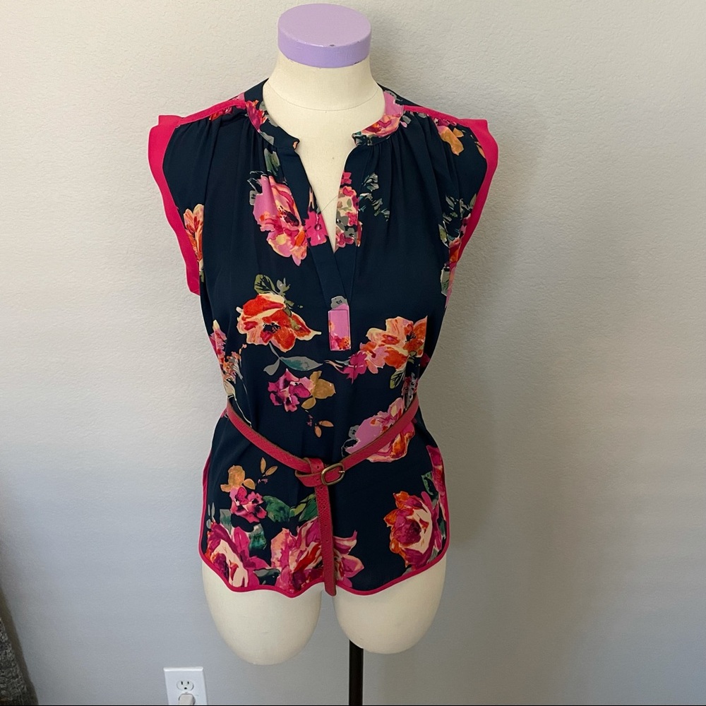 19 Copper blue floral sleeveless top - Picture 6 of 8
